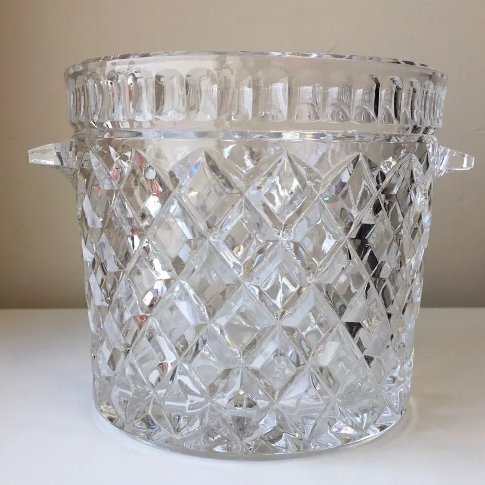 Bohemia Genuine Crystal Criss Cross Diamond Ice Bucket Tab Handles